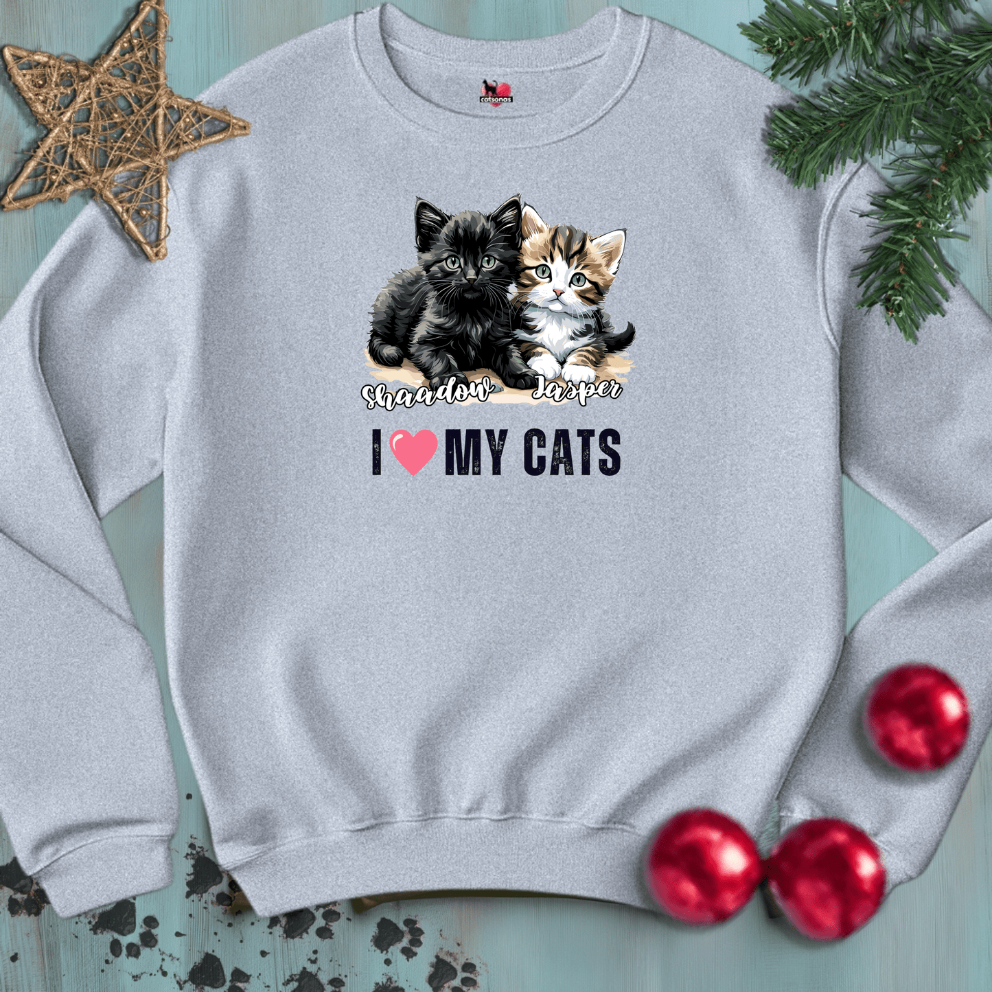 Printify Sweatshirt S / Sport Grey I-LOVE-MY-CATS-WHITE-CUSTOM_5d45687b-4cab-4e82-a66d-2f18265d3d10