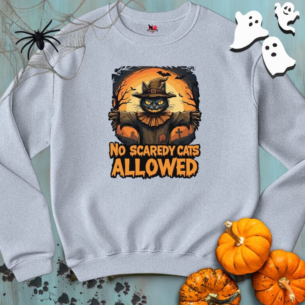 Printify Sweatshirt S / Sport Grey No-SCAREDY-CATS  🎃 Crewneck