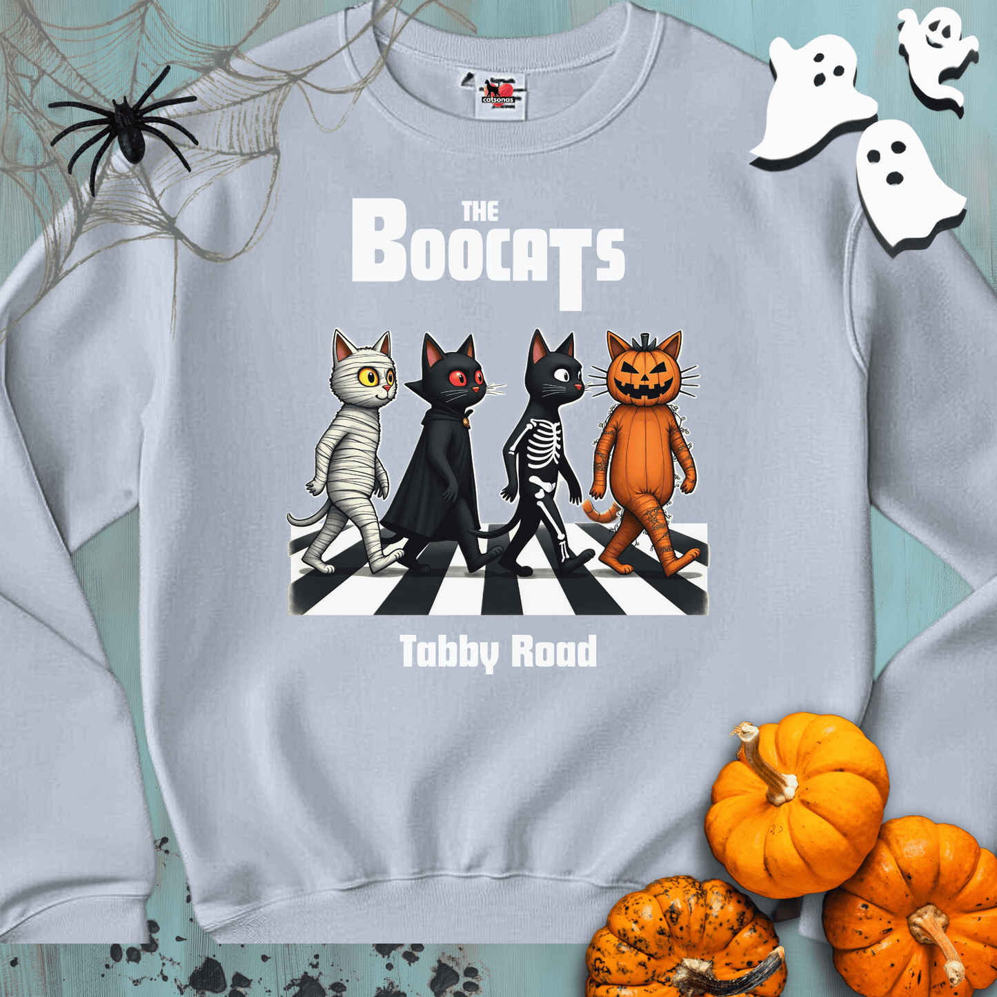 Printify Sweatshirt S / Sport Grey The BOOCATS 👻 SPOOKY 🎃 Crewneck