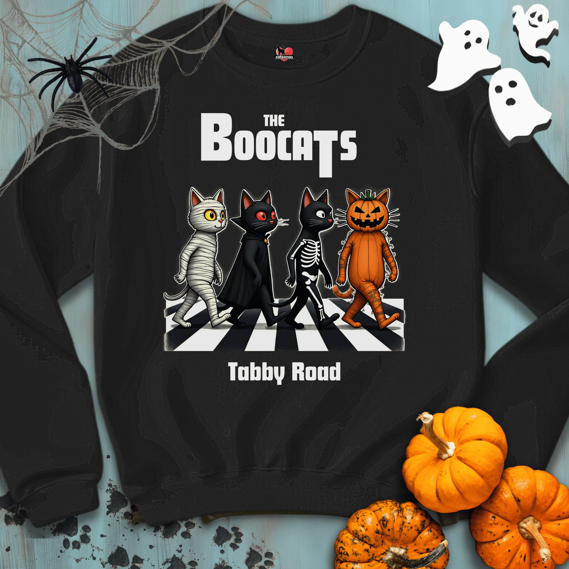 Printify Sweatshirt The BOOCATS 👻 SPOOKY 🎃 Crewneck