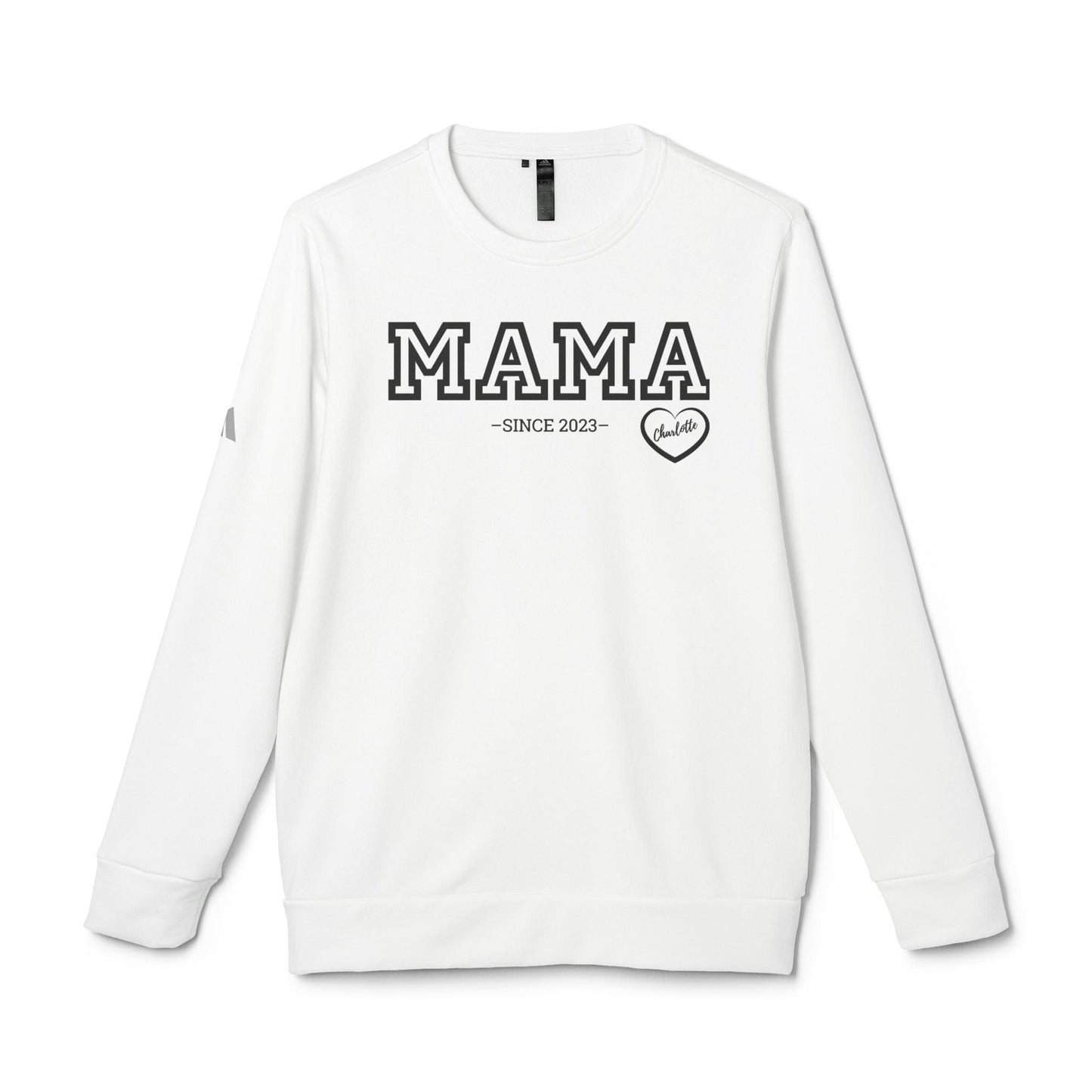 Printify Sweatshirt White / XS adidas MAMA Unisex Fleece Crewneck Sweatshirt