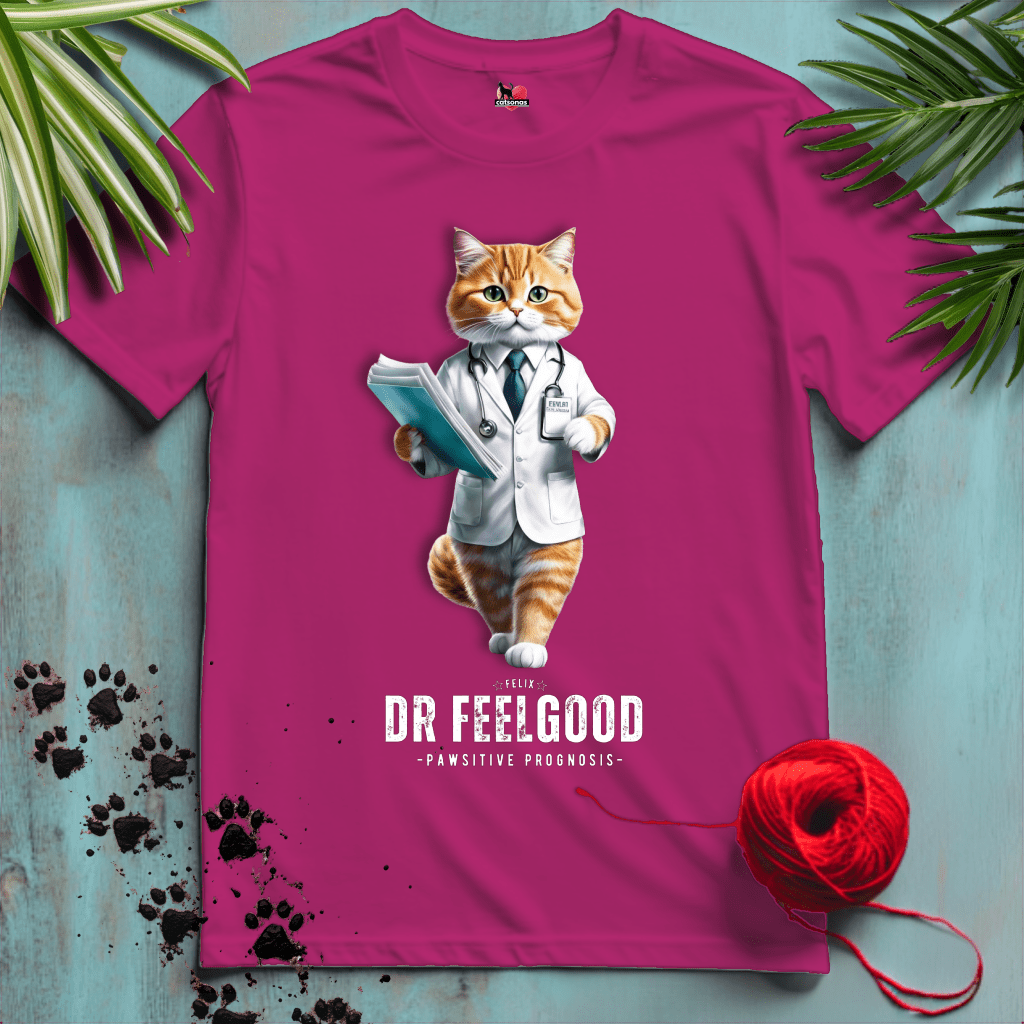 Printify T-Shirt Antique Heliconia / S CAT-DOCTOR 🚑 DR-FEELGOOD | Healthcare Cats Collection