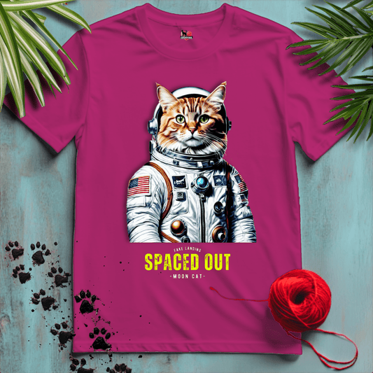 Printify T-Shirt Antique Heliconia / XL ASTRO-CAT 🚀 SPACED-OUT-2 | Funny Cats Collection | NEW Colors