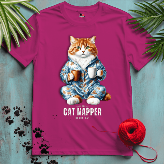 Printify T-Shirt Antique Heliconia / XL COCOA-CAT 🥱 CAT-NAPPER | Lazy Cats Collection