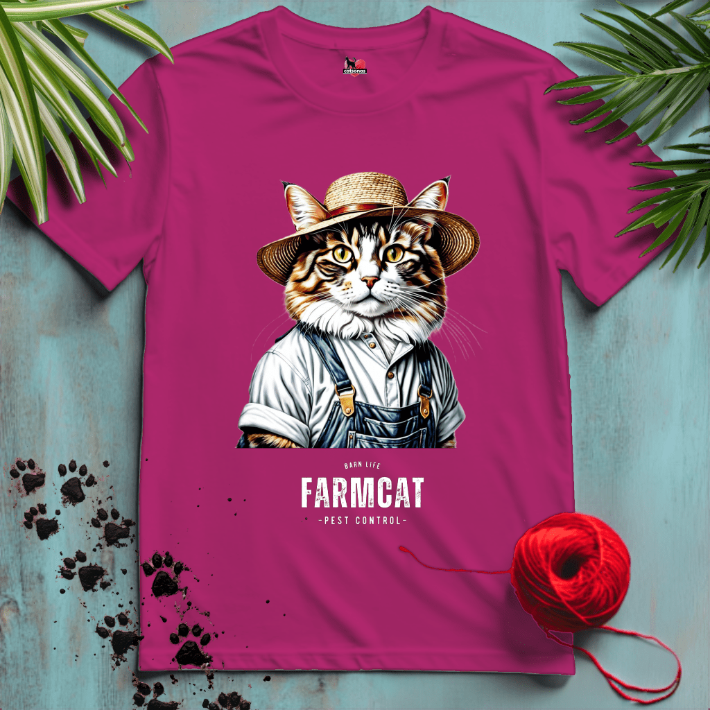 Printify T-Shirt Antique Heliconia / XL FARM-CAT 🚜 BARN-PEST-CONTROL | Working Cats Collection