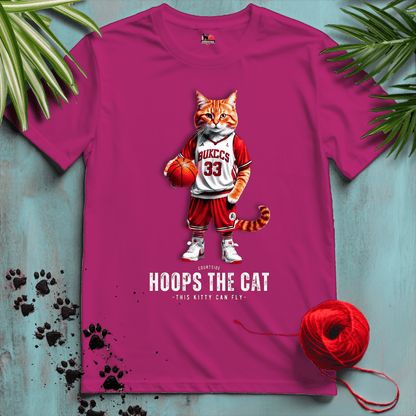 Printify T-Shirt Antique Heliconia / XL HOOPS-THE-CAT 🏀 BASKETBALL | Sporty Cats Collection