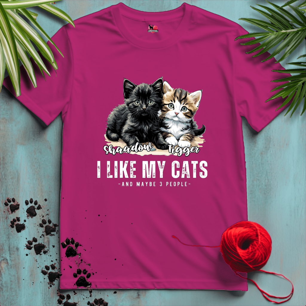 Printify T-Shirt Antique Heliconia / XL I-LIKE-MY-CATS 😻✚ 3 PEOPLE | Lifestyle Cats Collection