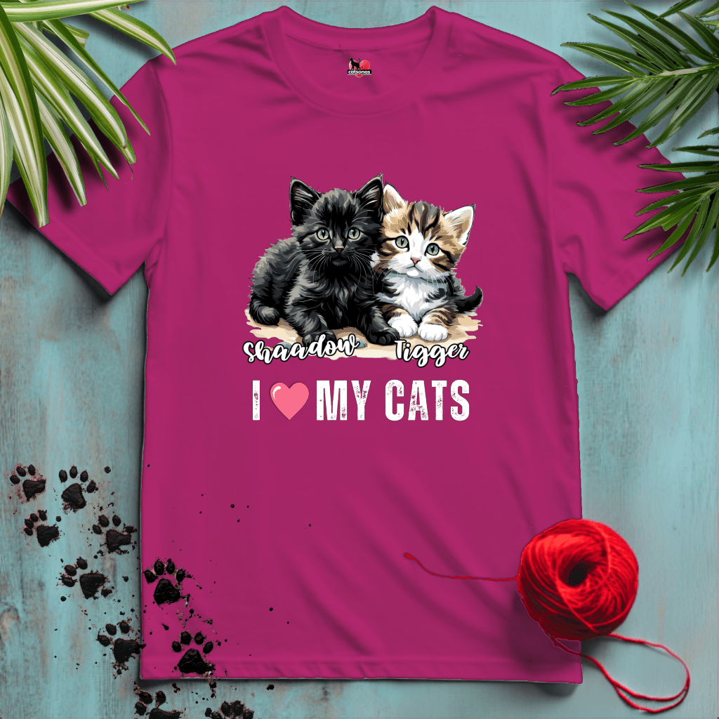 Printify T-Shirt Antique Heliconia / XL I-LOVE-MY-CATS 😻 Custom Shirts | Personalized Cats Collection