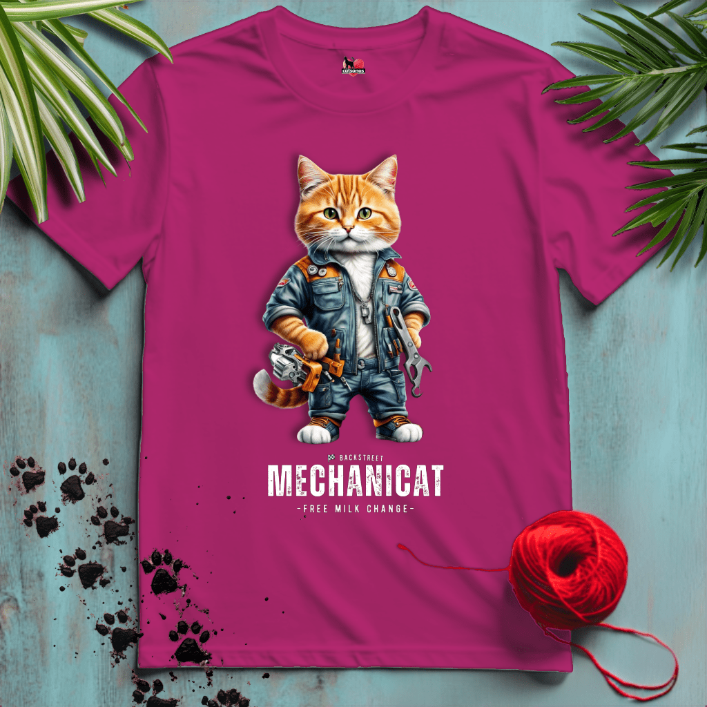 Printify T-Shirt Antique Heliconia / XL MECHANICAT 🧰 CAR-MECHANIC-CUTE | Working Cats Collection