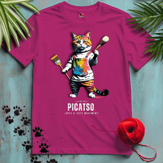 Printify T-Shirt Antique Heliconia / XL PICATSO 🎨 ARTIST-PAINTER | Artsy Cats Collection