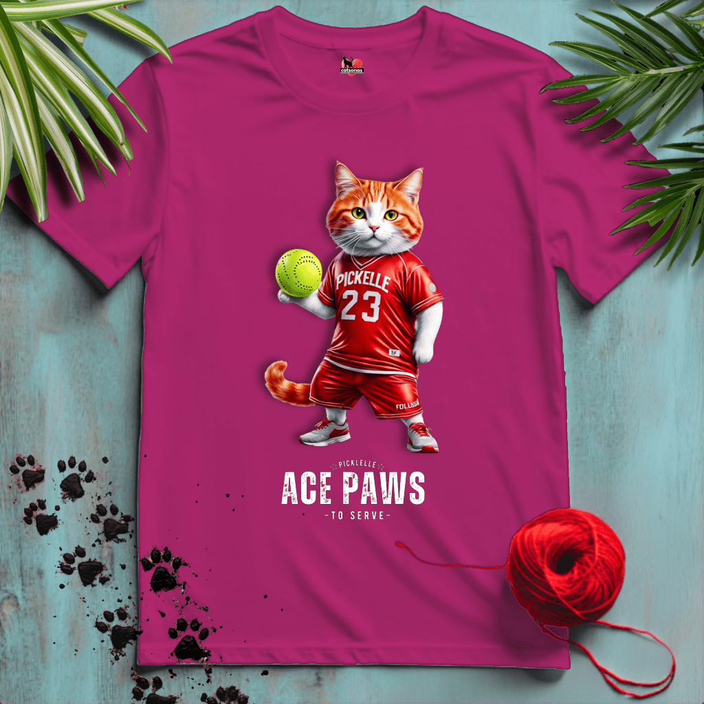 Printify T-Shirt Antique Heliconia / XL PICKELLE-BALL-CAT 🎾 ACE-SERVE | Sporty Cats Collection