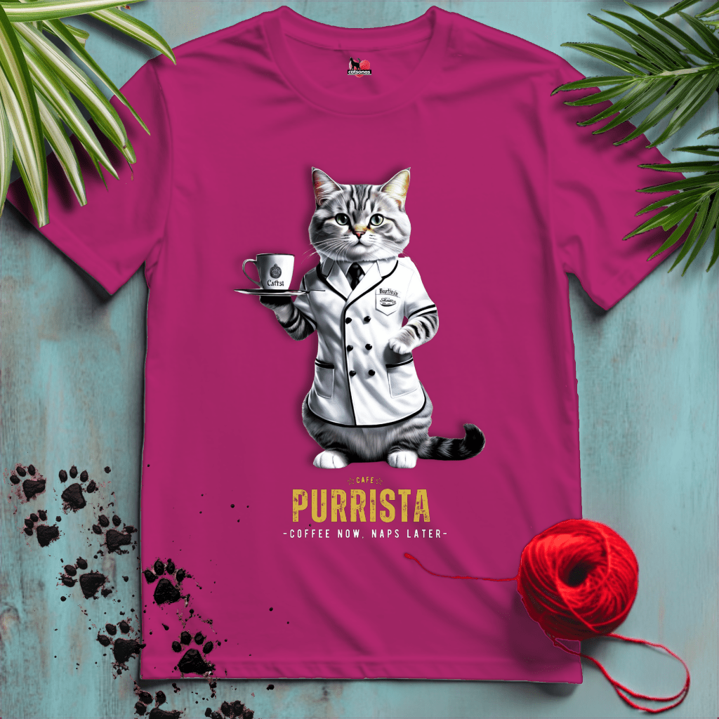 Printify T-Shirt Antique Heliconia / XL PURRISTA-CAT ☕️ COFFEE-CAFE | Foodie Cats Collection