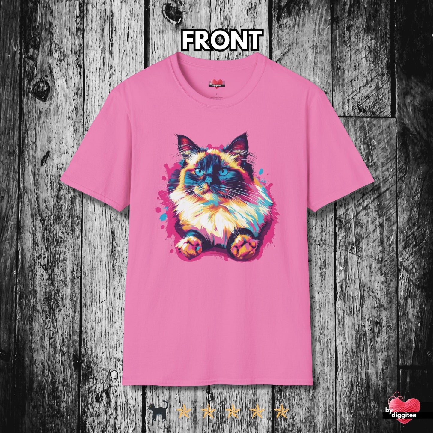 Printify T-Shirt Azalea / S 🐈‍⬛ Pretty CATS 🐈 Fluffs