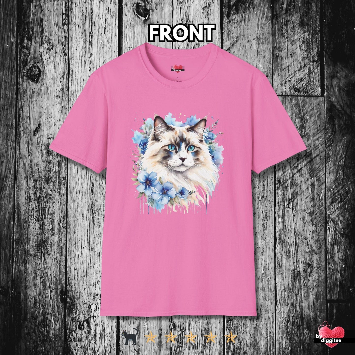 Printify T-Shirt Azalea / S 🐈‍⬛ Pretty CATS  🐈  Water Color