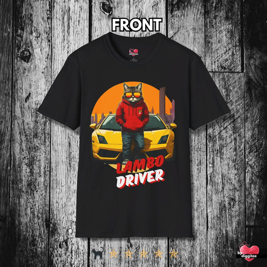 Printify T-Shirt Black / S CUSTOM Cats 🩷 LAMBO DRIVER