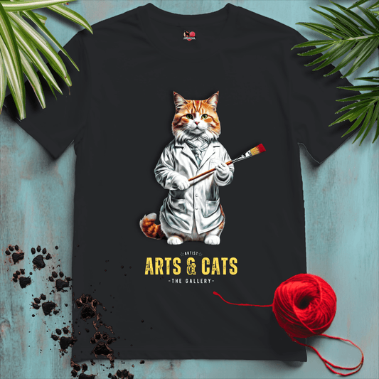 Printify T-Shirt Black / XL ARTS-AND-CATS 🎨 FELINE FINE ARTIST | Artsy Cats Collection