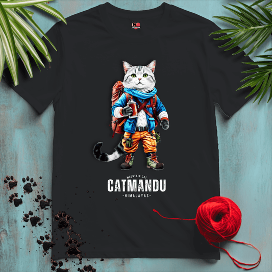 Printify T-Shirt Black / XL CATMANDU 🏔️ MOUNTAIN-CAT | Adventure Cats Collection