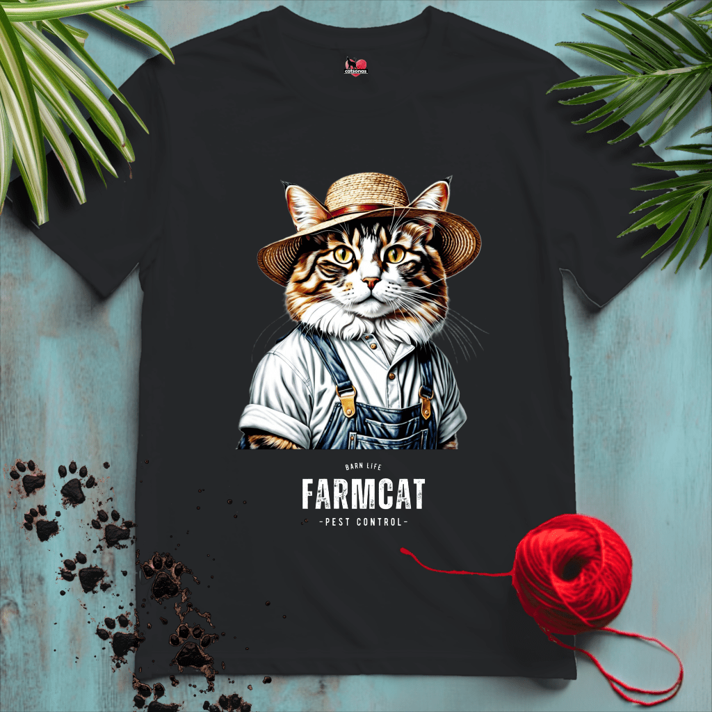 Printify T-Shirt Black / XL FARM-CAT 🚜 BARN-PEST-CONTROL | Working Cats Collection