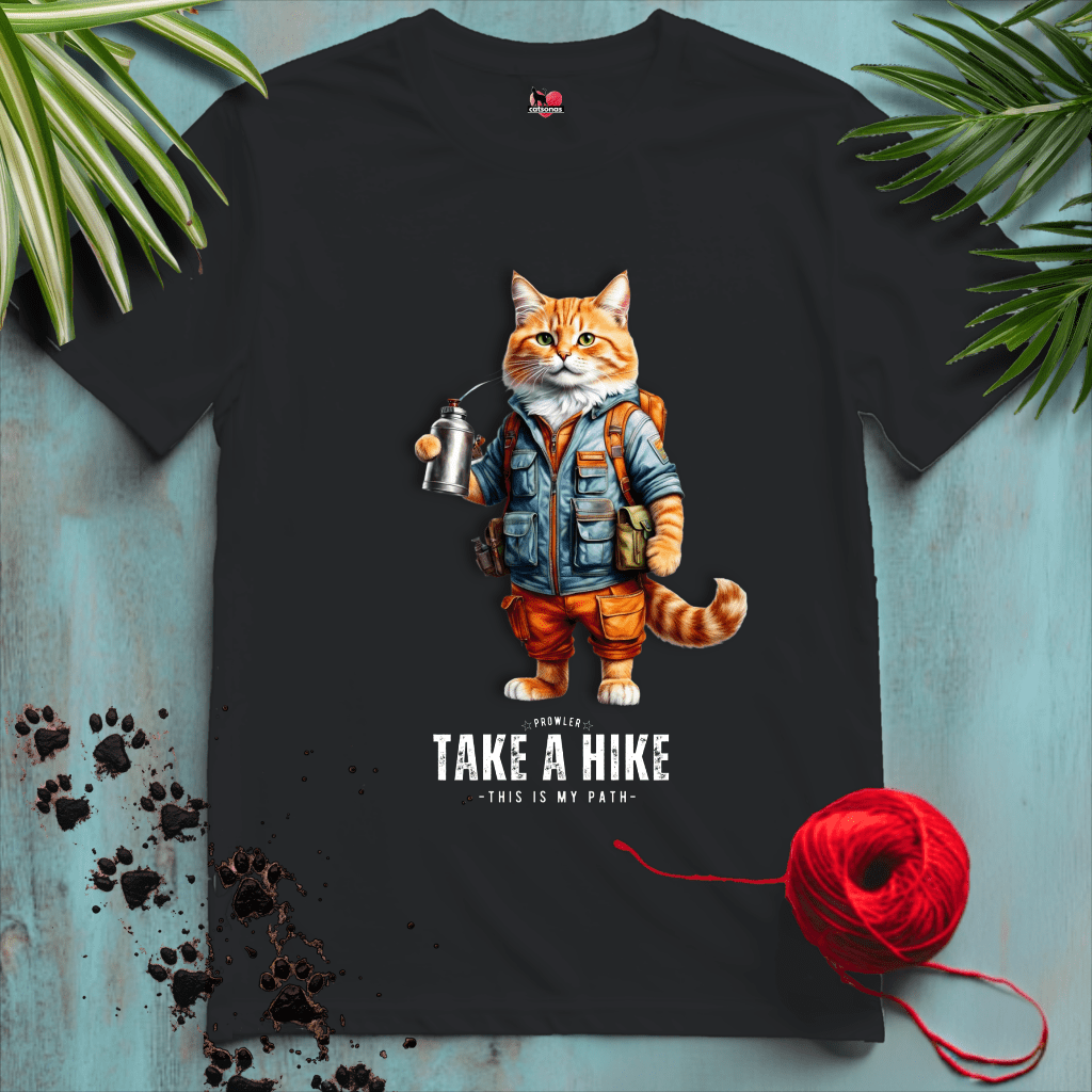 Printify T-Shirt Black / XL HIKER-CAT.🏕️ NATURE TRAILS | Adventure Cats Collection