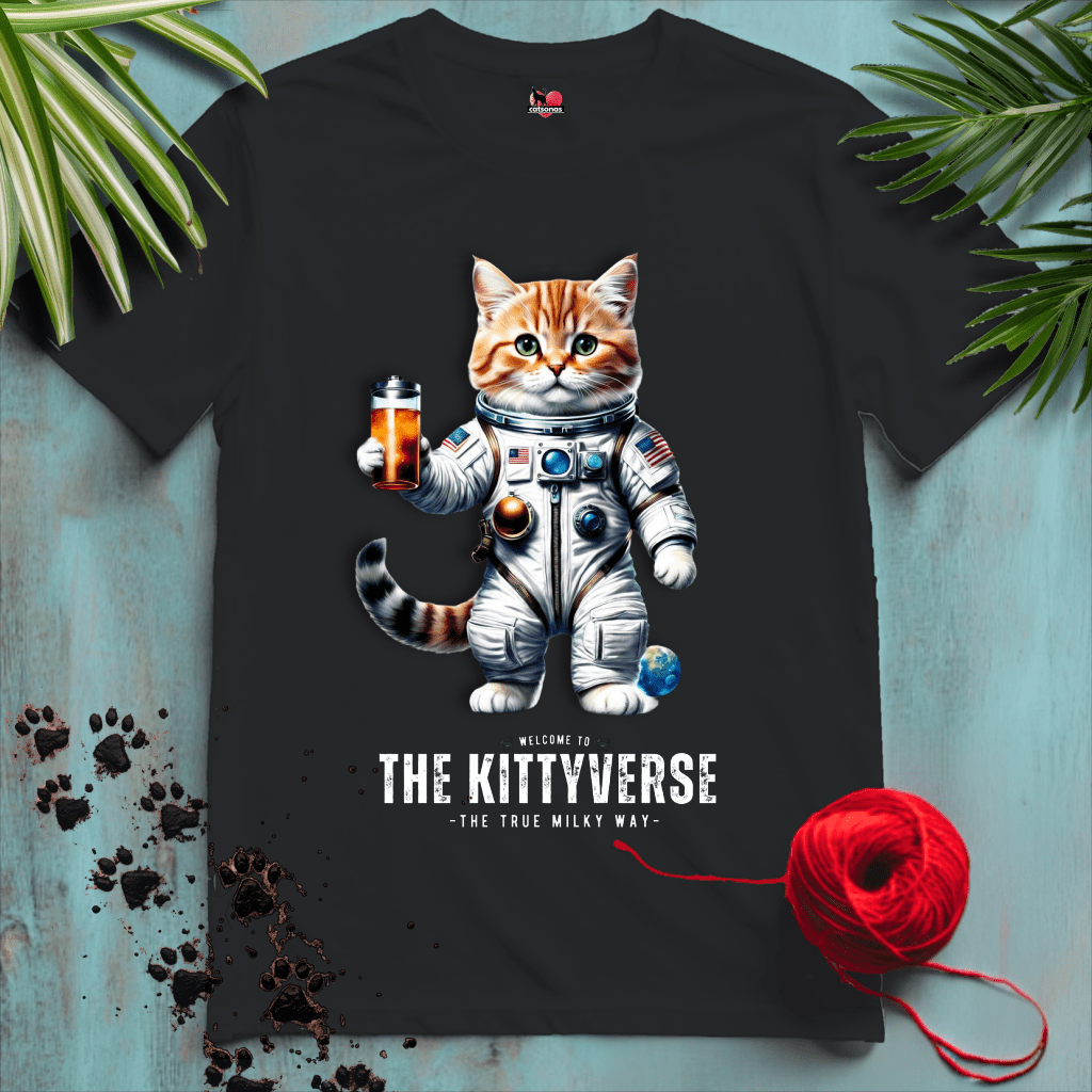 Printify T-Shirt Black / XL KITTY-VERSE 🚀 SPACE-CAT | Sci-Fi Cats Collection