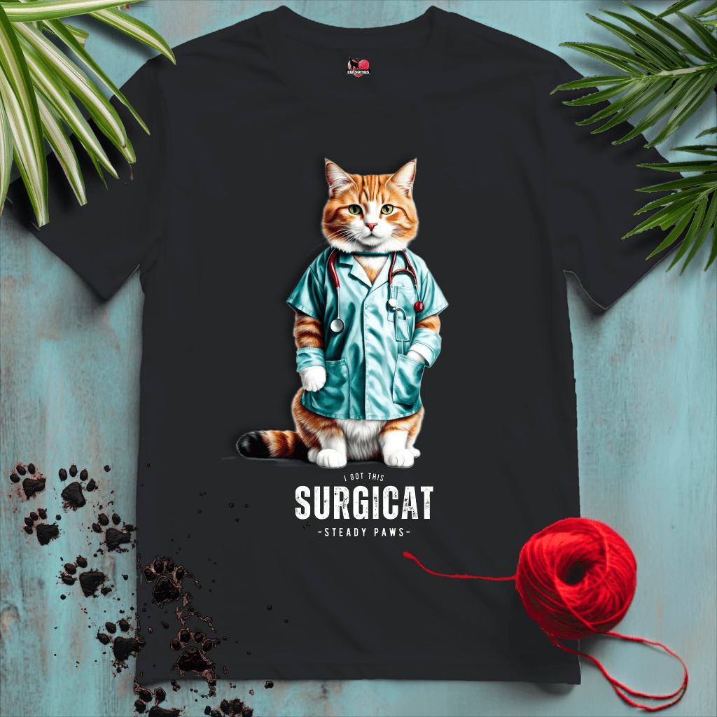 Printify T-Shirt Black / XL SURGICAT 🩺 DOCTOR-SURGEON | Healthcare Cats Collection