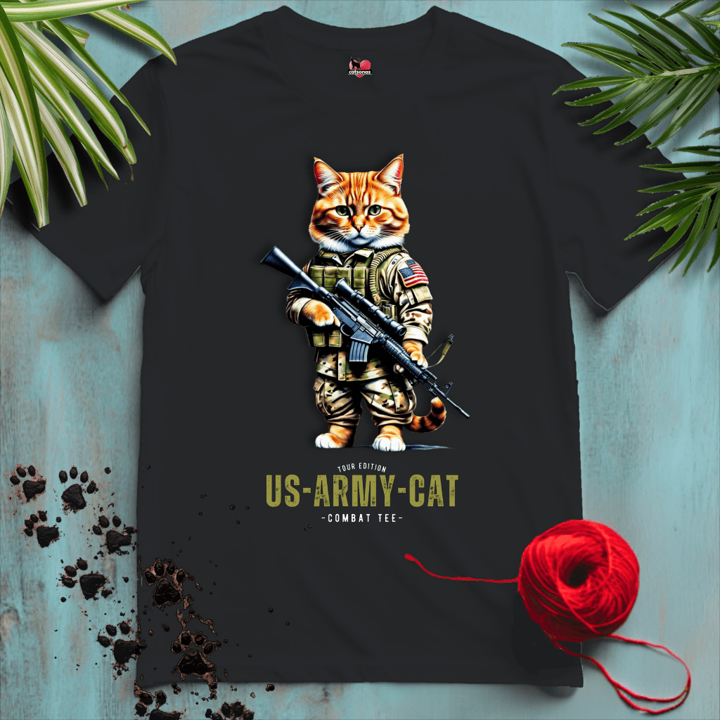 Printify T-Shirt Black / XL US-ARMY-CAT 🪖 ARMED-FORCES | Military Cats Collection