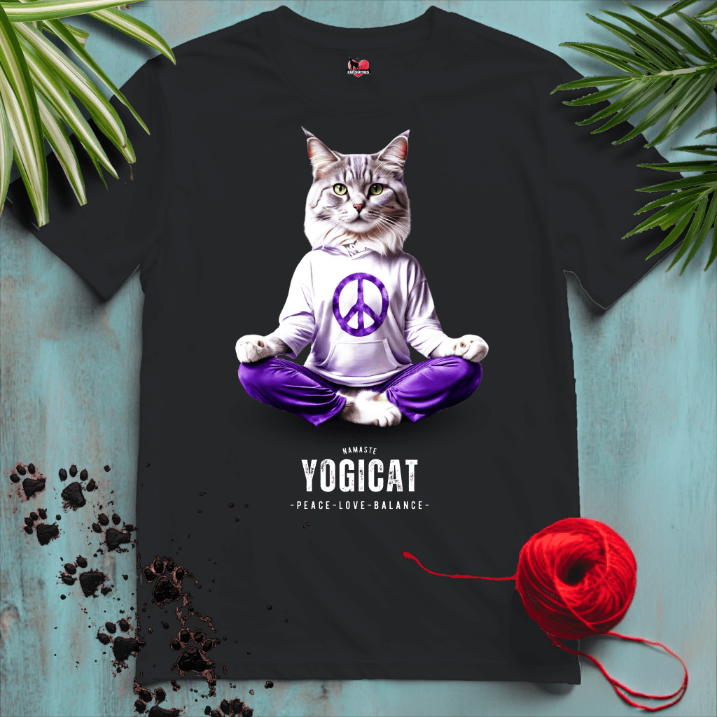 Printify T-Shirt Black / XL YOGI-CAT ☮️ PEACE | Lifestyle Cats Collection