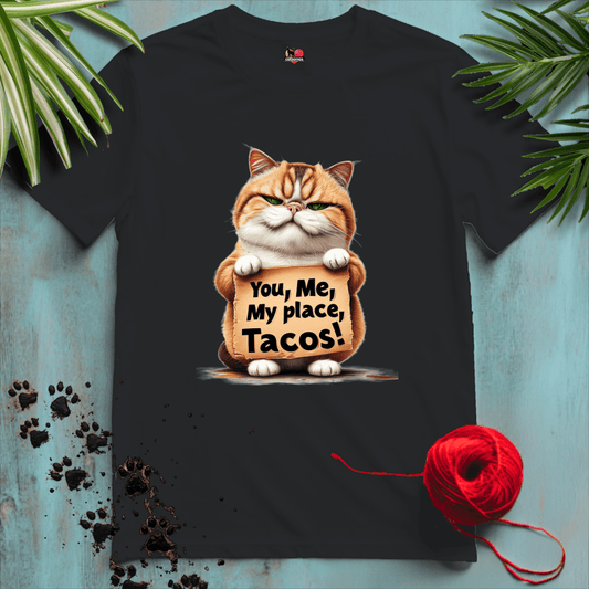 Printify T-Shirt Black / XL YOU-ME-TACOS 🏡 MY-PLACE | Foodie Cats Collection | Funny