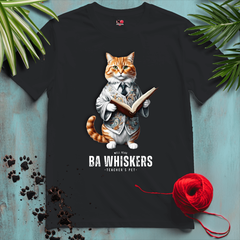 Printify T-Shirt Black / XS BA-WHISKERS-BLACK-2-CATSONAS-TEACHER-PROFESSOR_4261dee0-1db2-4697-89b5-bde7336cc897_5c4b83e6-0d34-4a65-9fca-09e504330cb0