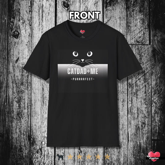 Printify T-Shirt Black / XS CATDAD+ME 🩶 🐈‍⬛ PLATINUM Plussy