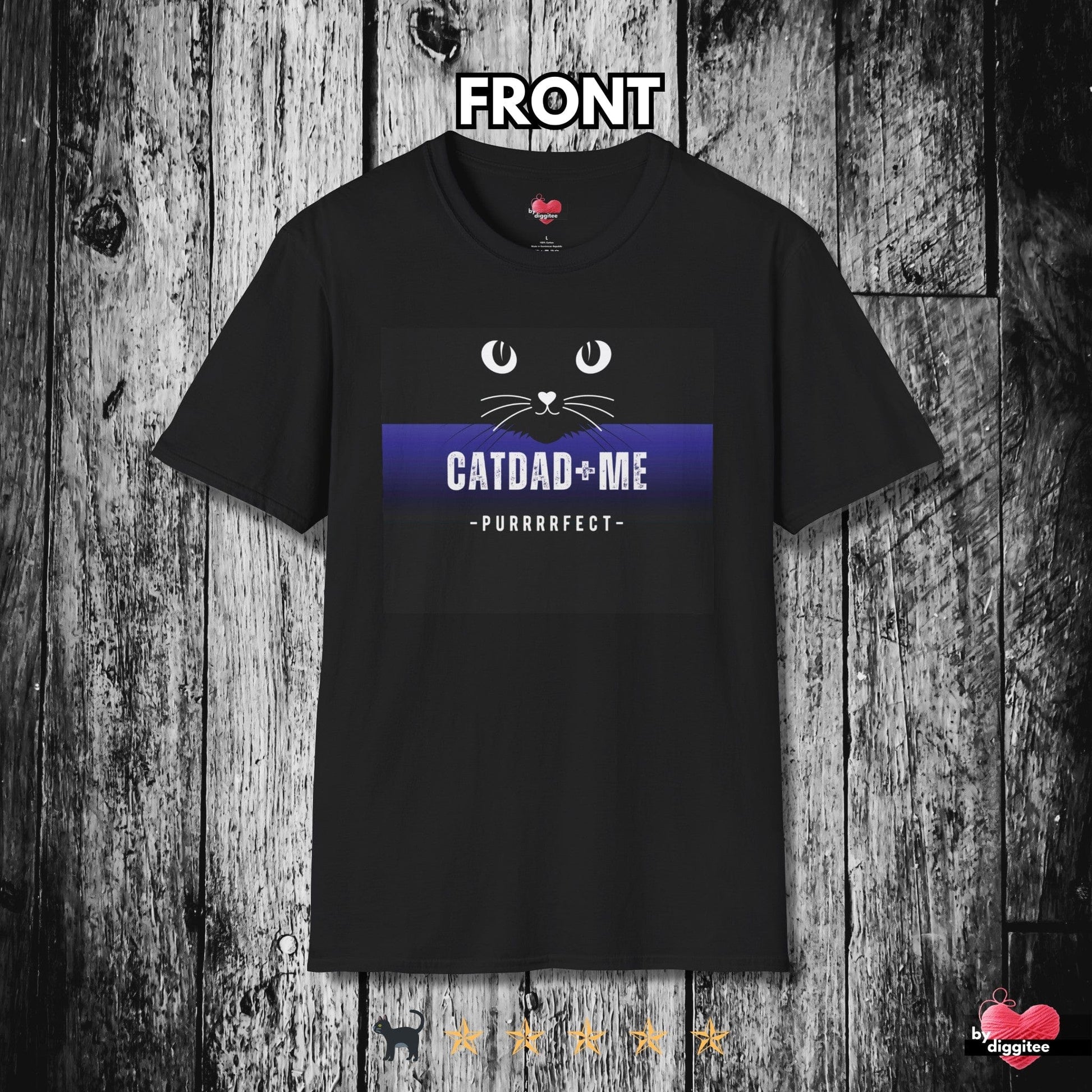 Printify T-Shirt Black / XS CATDAD+ME 💙 🐈‍⬛ ROYAL Blue