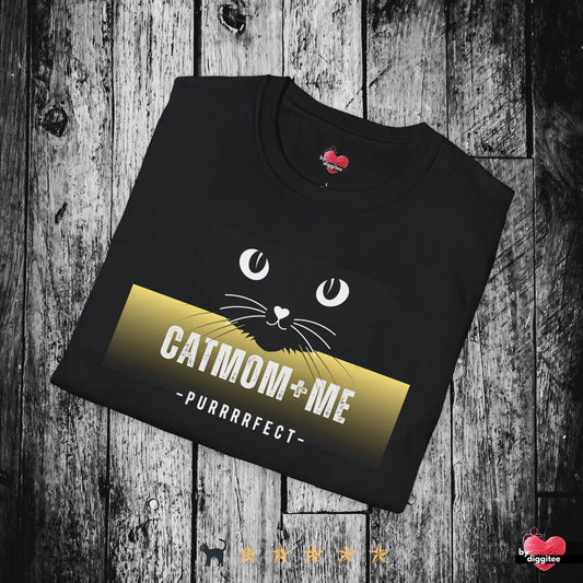 Printify T-Shirt Black / XS CATMOM+ME 💛 🐈‍⬛ Chartreuse Haze