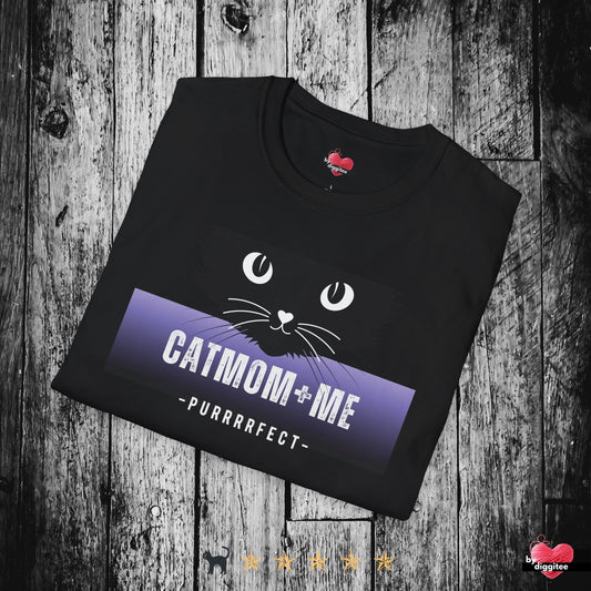 Printify T-Shirt Black / XS CATMOM+ME 💜 🐈‍⬛ LOVELY Lilac