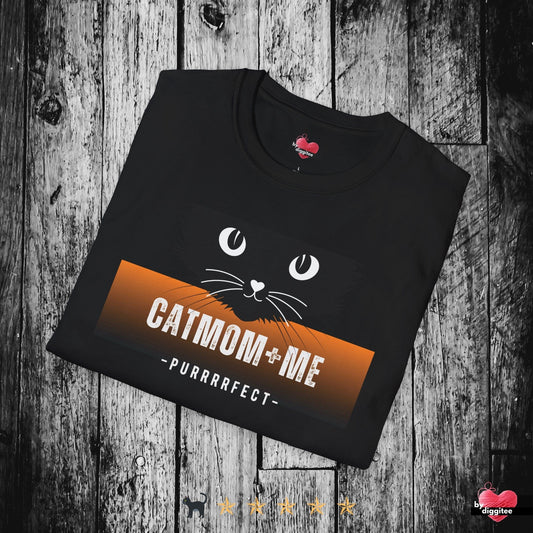 Printify T-Shirt Black / XS CATMOM+ME 🧡 🐈‍⬛ Marmalade Orange