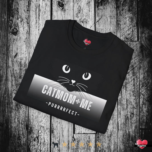 Printify T-Shirt Black / XS CATMOM+ME 🤍 🐈‍⬛ SILVER Whiskers