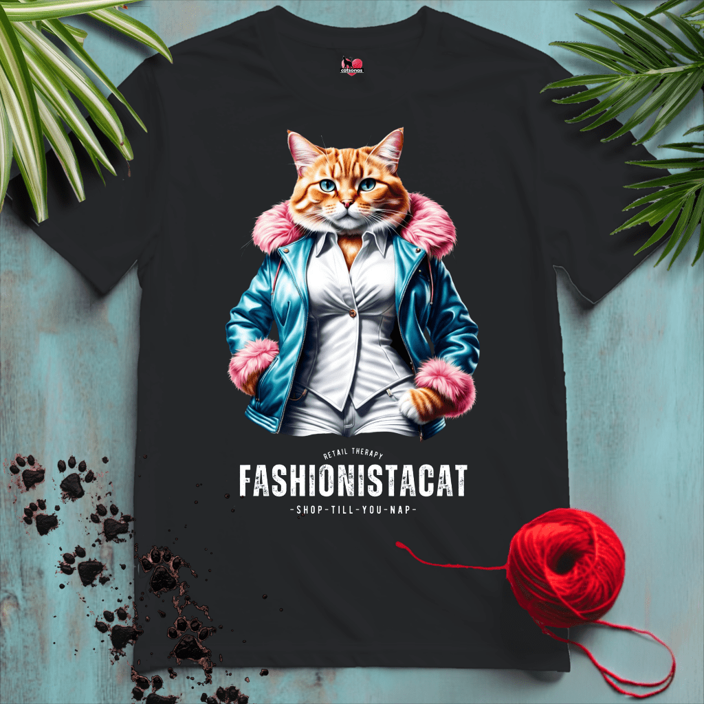 Printify T-Shirt Black / XS FASHIONISTA 🛍️ CAT