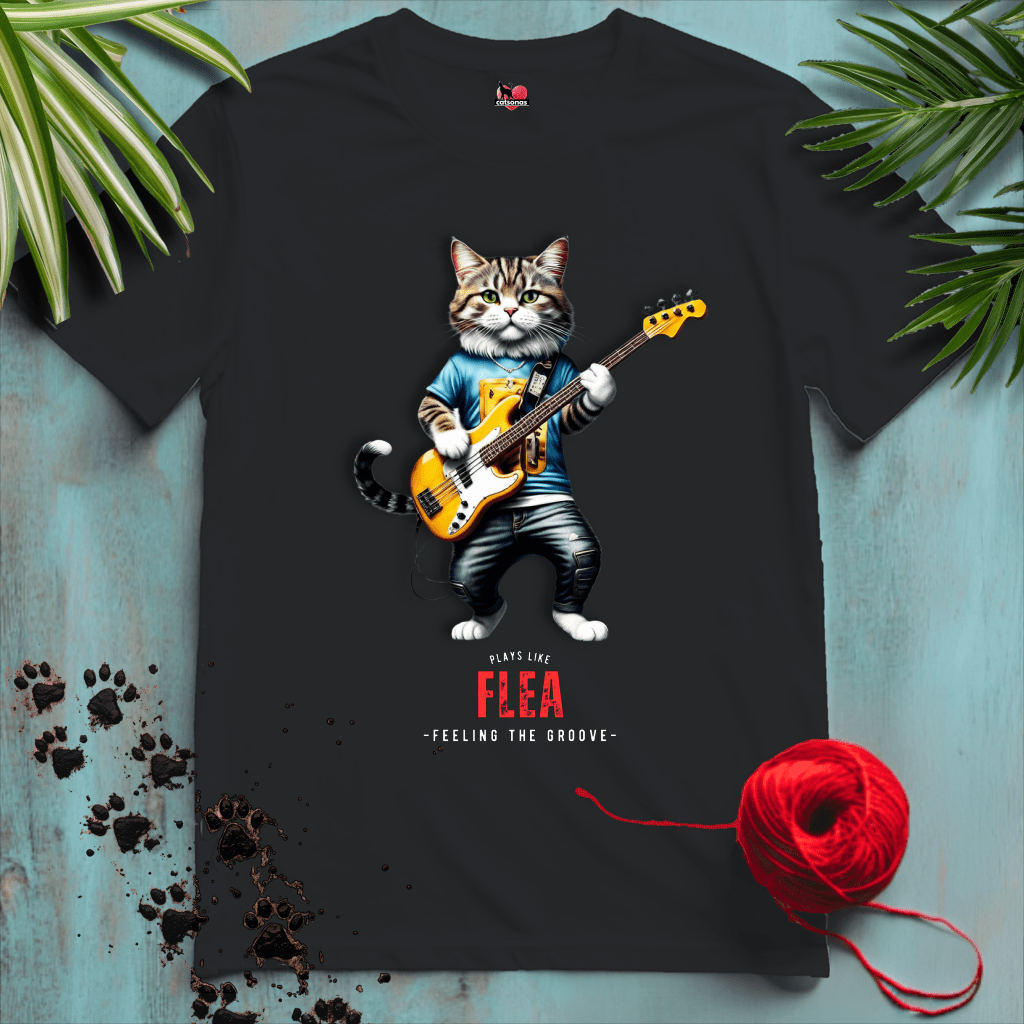 Printify T-Shirt Black / XS FLEA-BLACK-CATSONAS-BASS-PLAYER_fddfaaae-abca-45fb-9c66-5527323bccbd