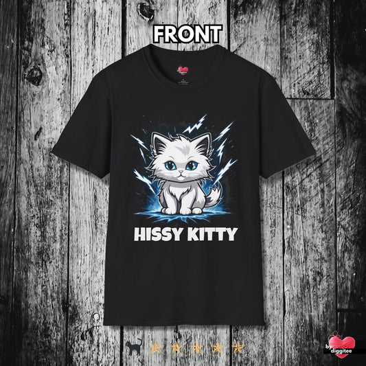 Printify T-Shirt Black / XS Funny CATS 🐈‍⬛ HISSY KITTY