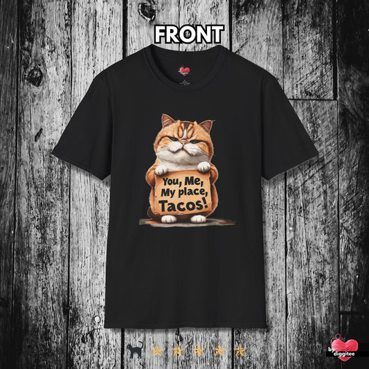 Printify T-Shirt Black / XS Funny CATS 🐈‍⬛ TACO Tuesday