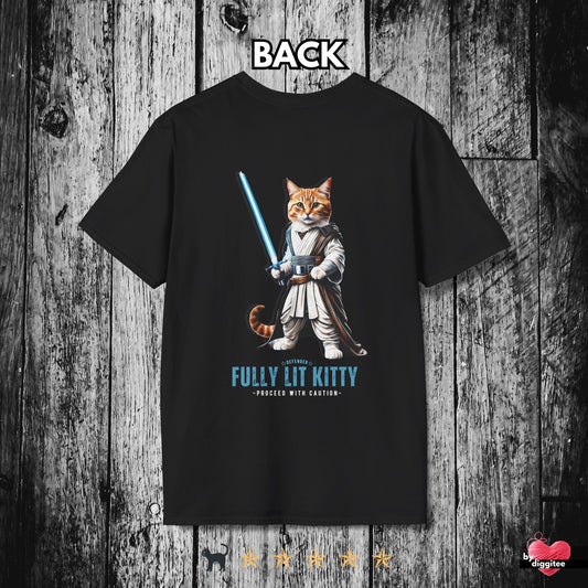 Printify T-Shirt Black / XS JEDI CAT II 🐈  BACK Print