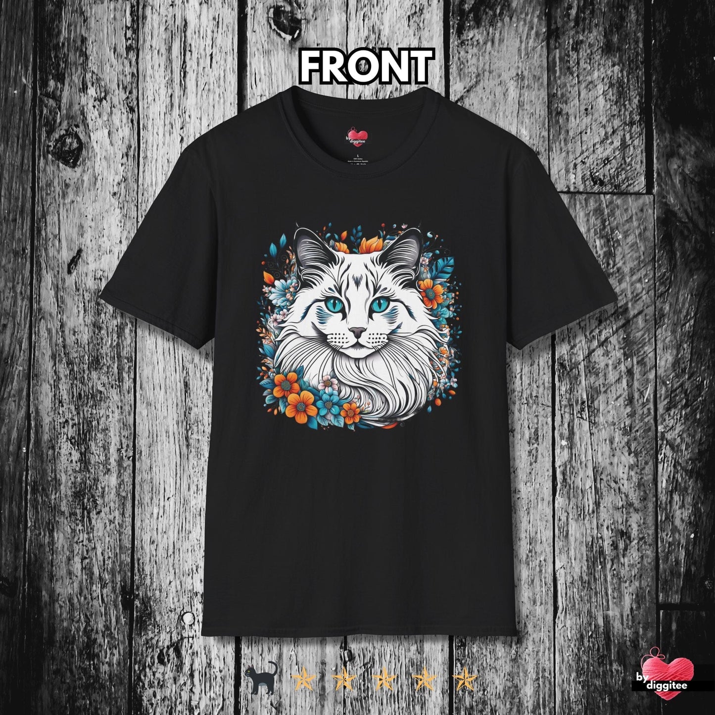 Printify T-Shirt Black / XS 🐈‍⬛ Pretty CATS 🐈 Angel