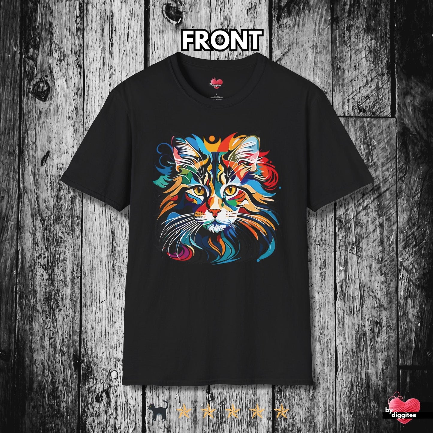 Printify T-Shirt Black / XS Pretty CATS 💖 Kaleidoscope