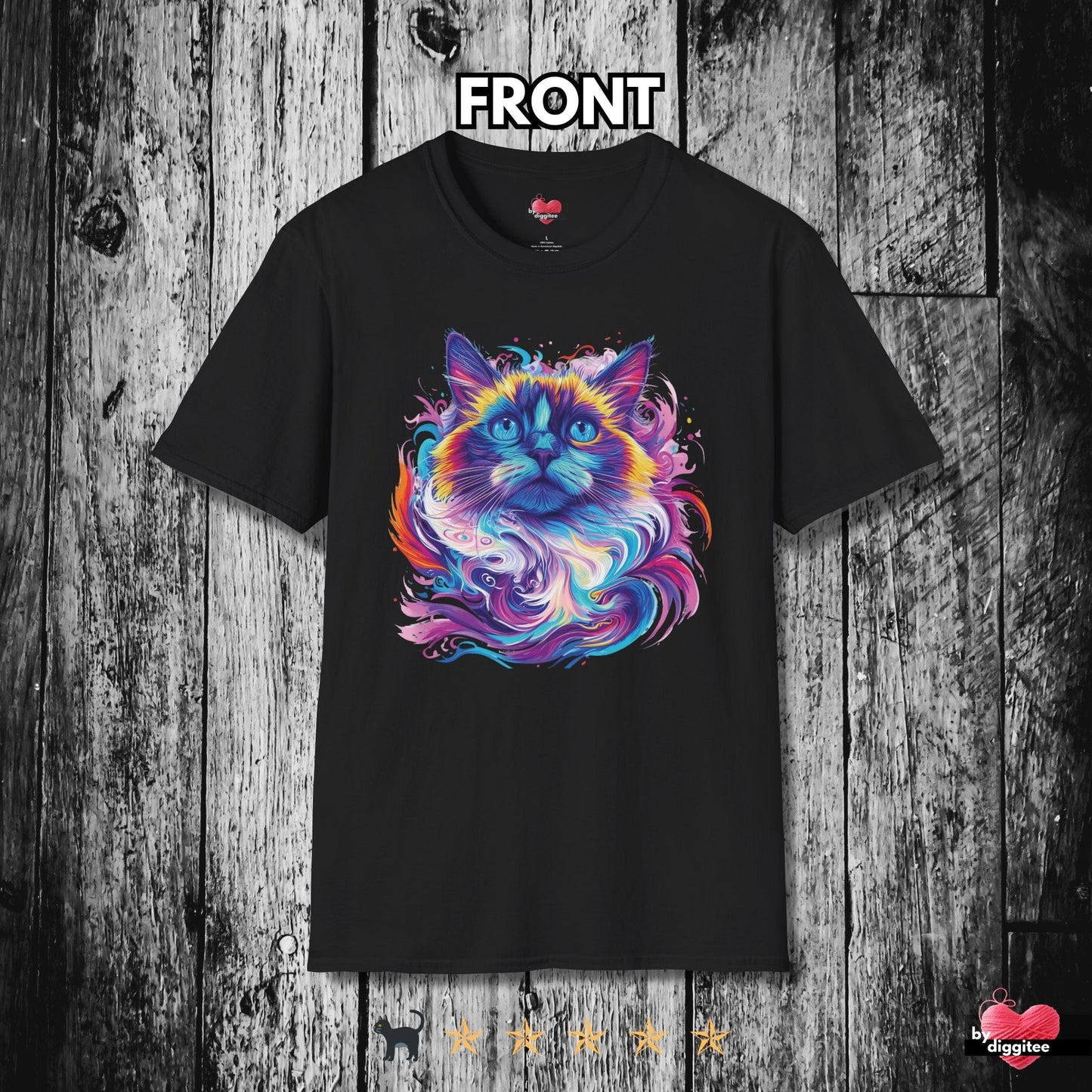 Printify T-Shirt Black / XS 🐈‍⬛ Pretty CATS 🐈 Mystic