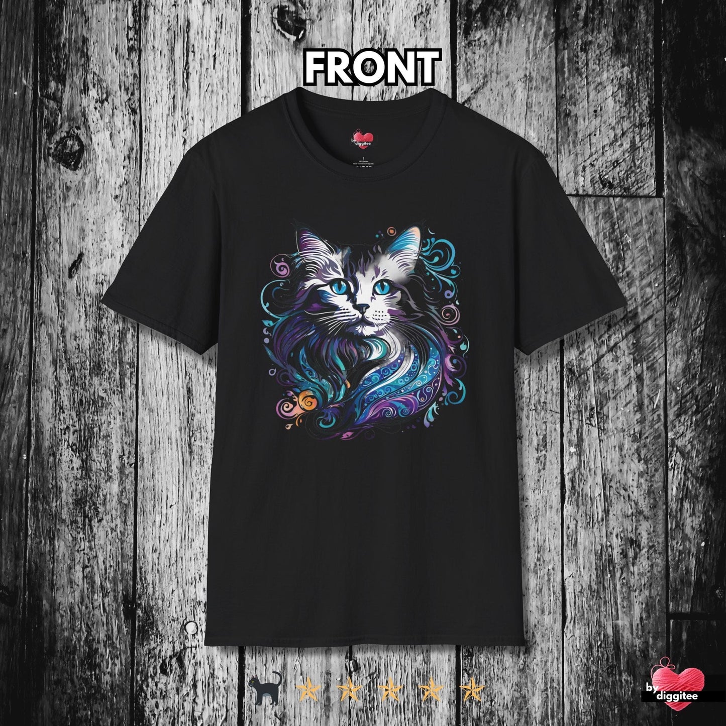 Printify T-Shirt Black / XS 🐈‍⬛ Pretty CATS 🐈 Purdy