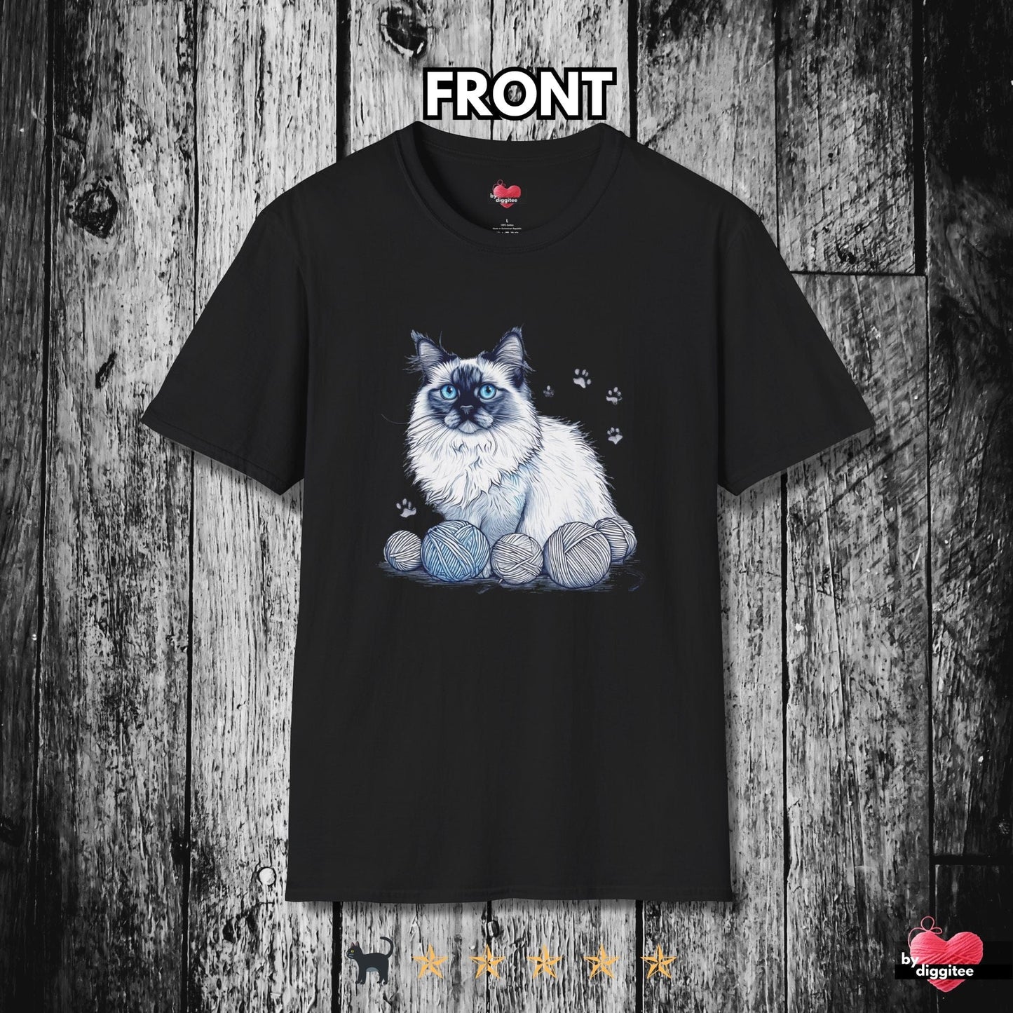 Printify T-Shirt Black / XS 🐈‍⬛ Pretty CATS 🐈 Yarns