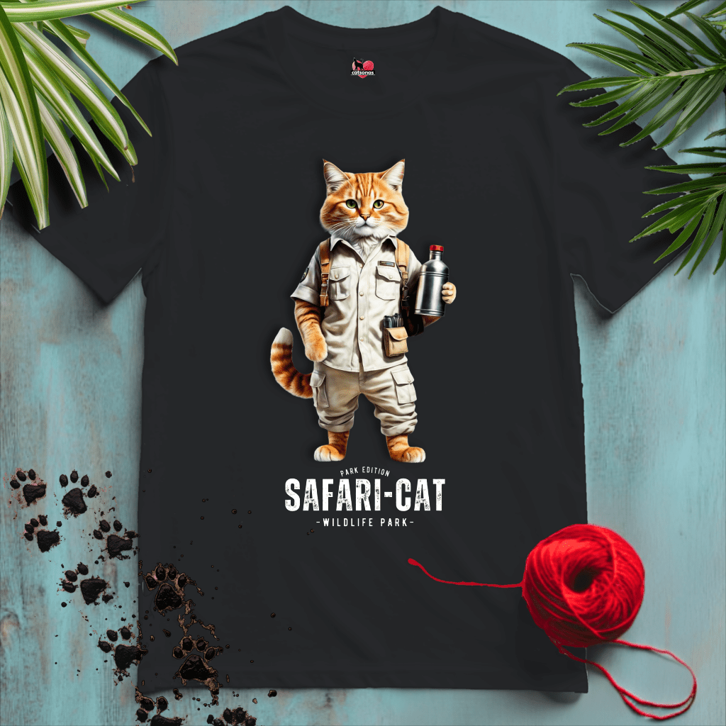 Printify T-Shirt Black / XS SAFARI-BLACK-2-CATSONAS-ON-SAFARI-PARK-ZOO_9bc7e1a4-9ab7-483d-944e-a852d38b3675_4f0537bf-4746-4183-b184-a5b4afd9b58c