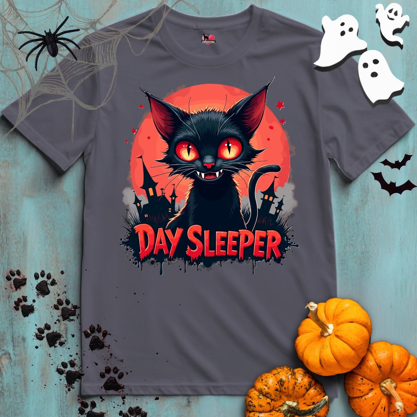 Printify T-Shirt Charcoal Grey / XL DAY SLEEPER 👻 SPOOKY Season 🎃 HALLOWEEN Collection