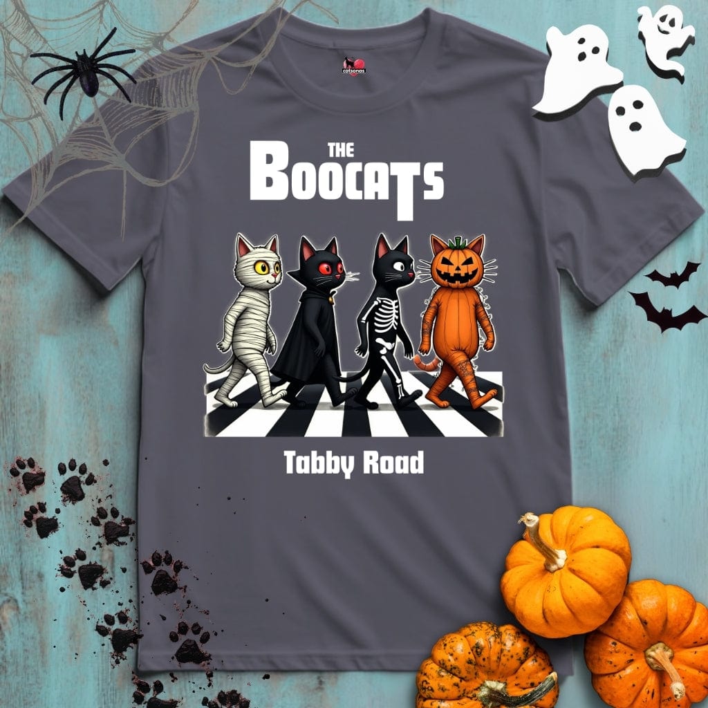 Printify T-Shirt Charcoal Grey / XL The BOOCATS TABBY ROAD 👻 SPOOKY Season 🎃 HALLOWEEN Collection