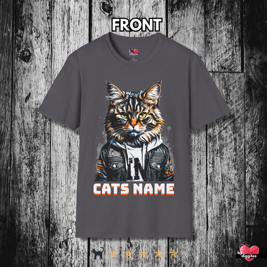 Printify T-Shirt Charcoal / M CUSTOM CATS 🐈‍⬛ YOUR CATS NAME