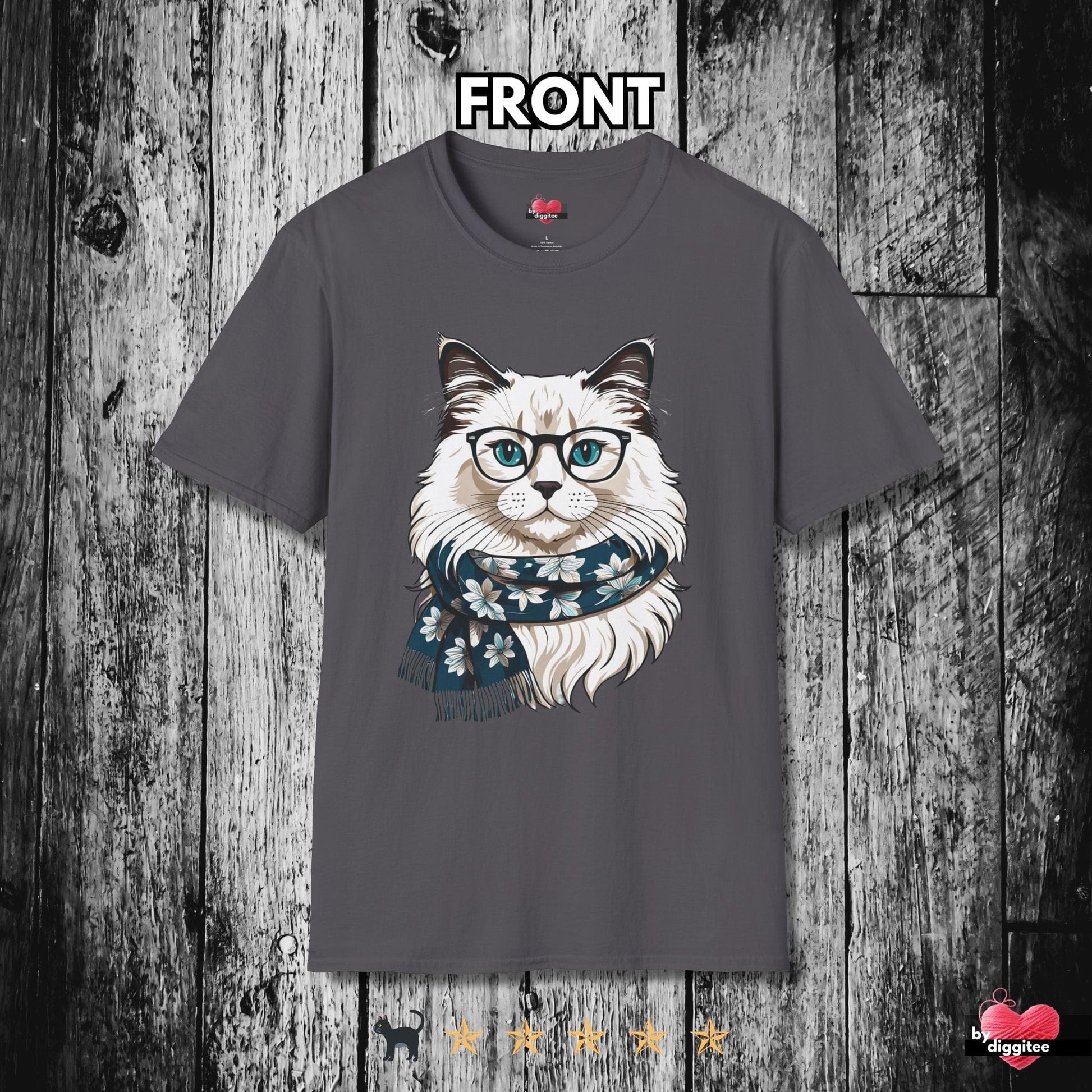 Printify T-Shirt Charcoal / XS 🐈‍⬛ Pretty CATS 🐈 1 Serious Cat